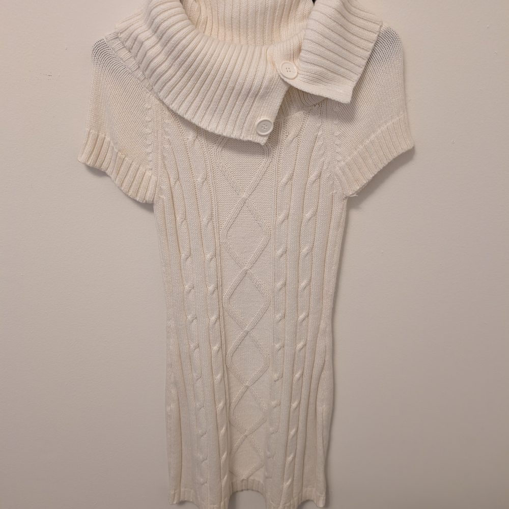 Pink Rose Cream Cowl Neck Sweater